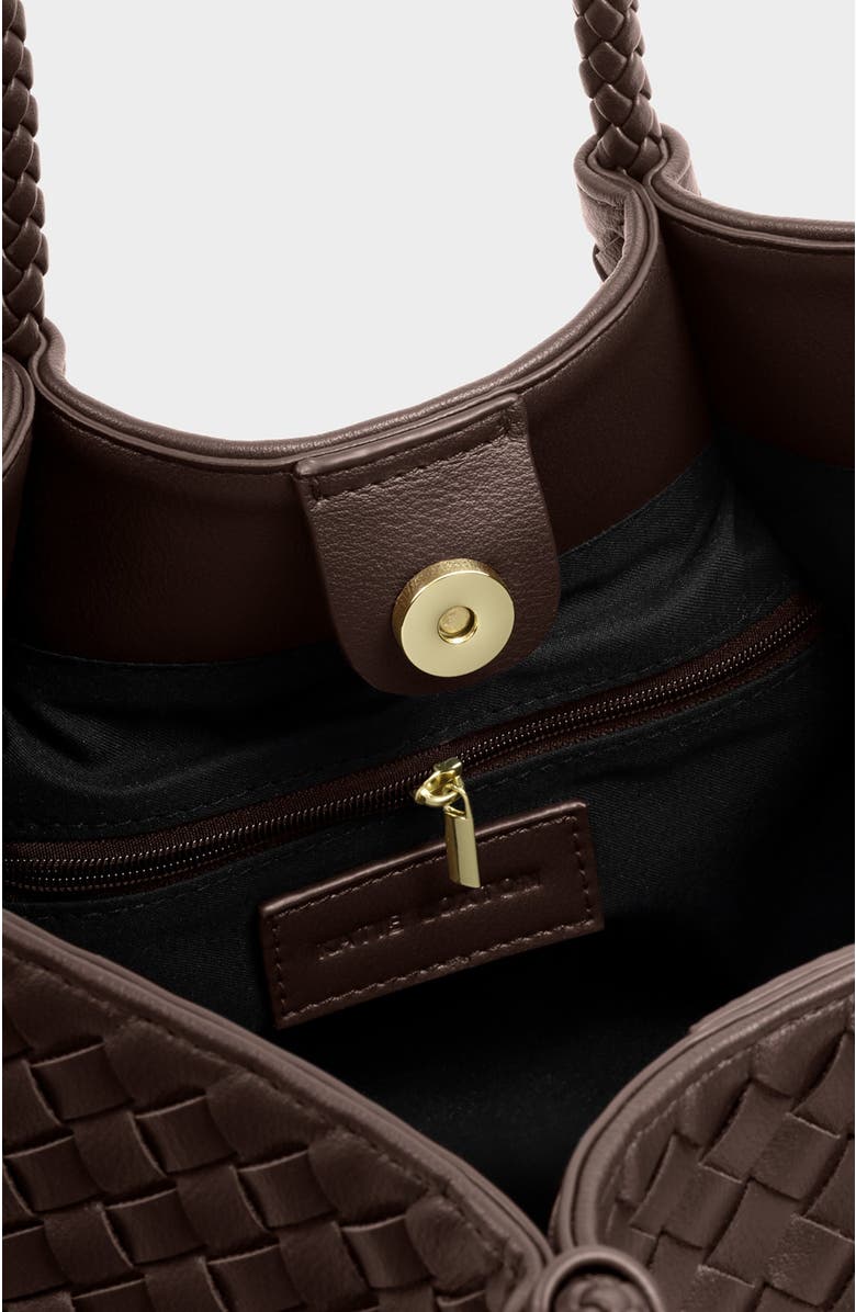 Katie Loxton Nova Hand Woven Small Shoulder Tote, Alternate, color, Chocolate