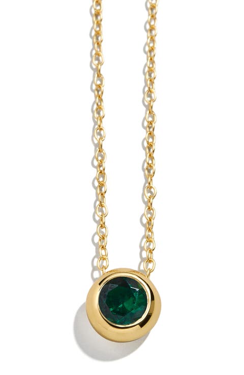18k Gold Plated Birthstone Pendant Necklace