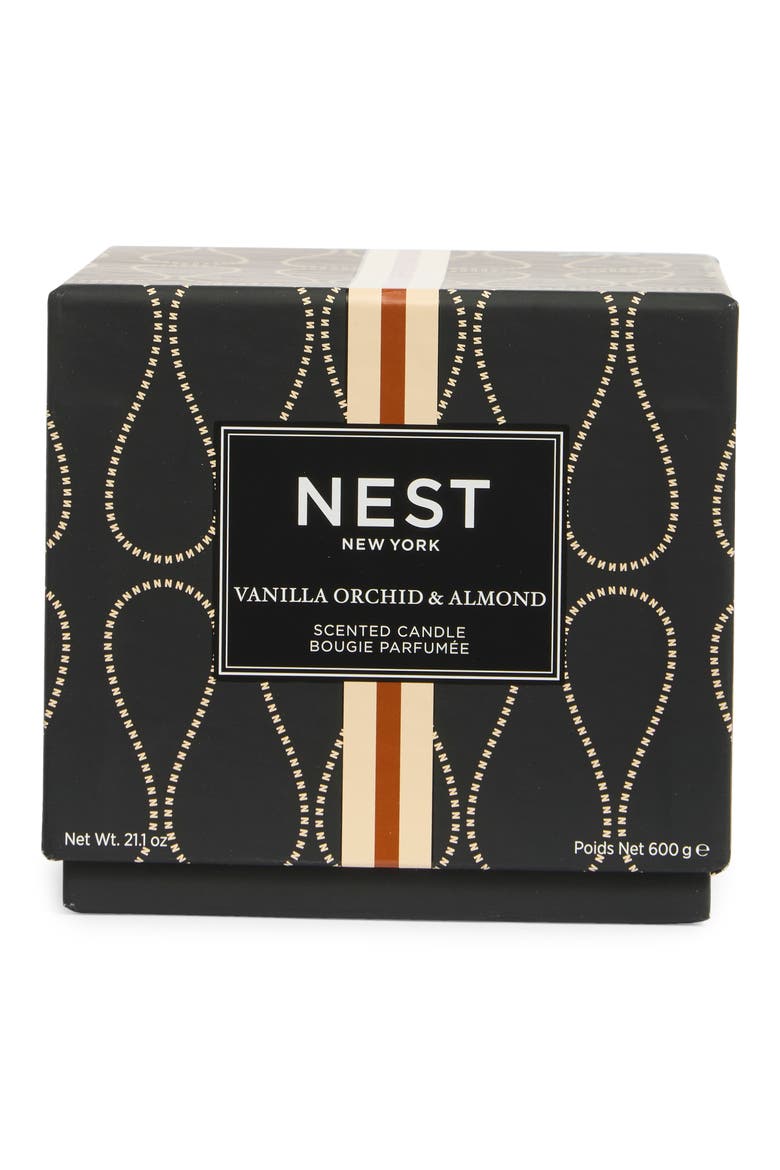 NEST Fragrances Vanilla Orchid & Almond 3-Wick Candle, Alternate, color, NO COLOR