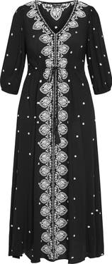 City Chic Anaya Embroidered Maxi Dress