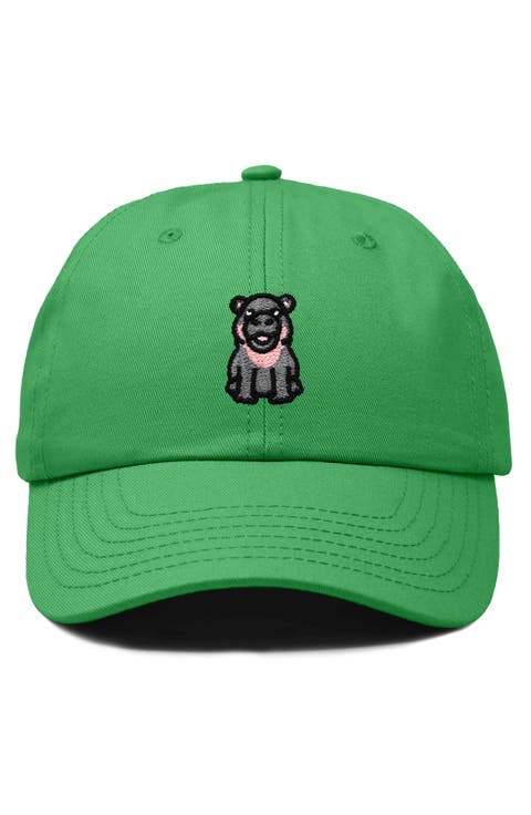 Hippo Embroidered Adjustable Hat