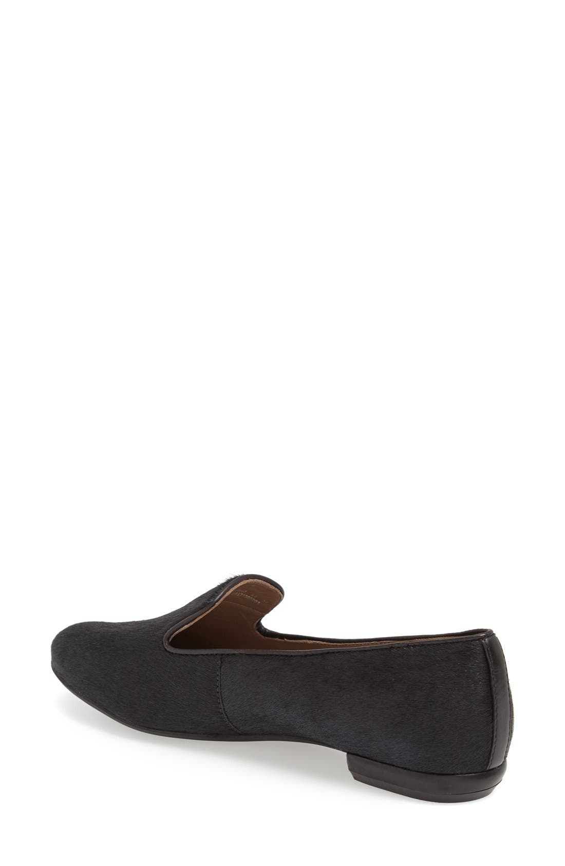 'Perth' Calf Hair Loafer, Alternate, color, BLACK