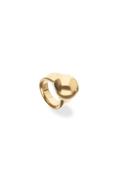 18k gold-plated ring in the shape of a sphere