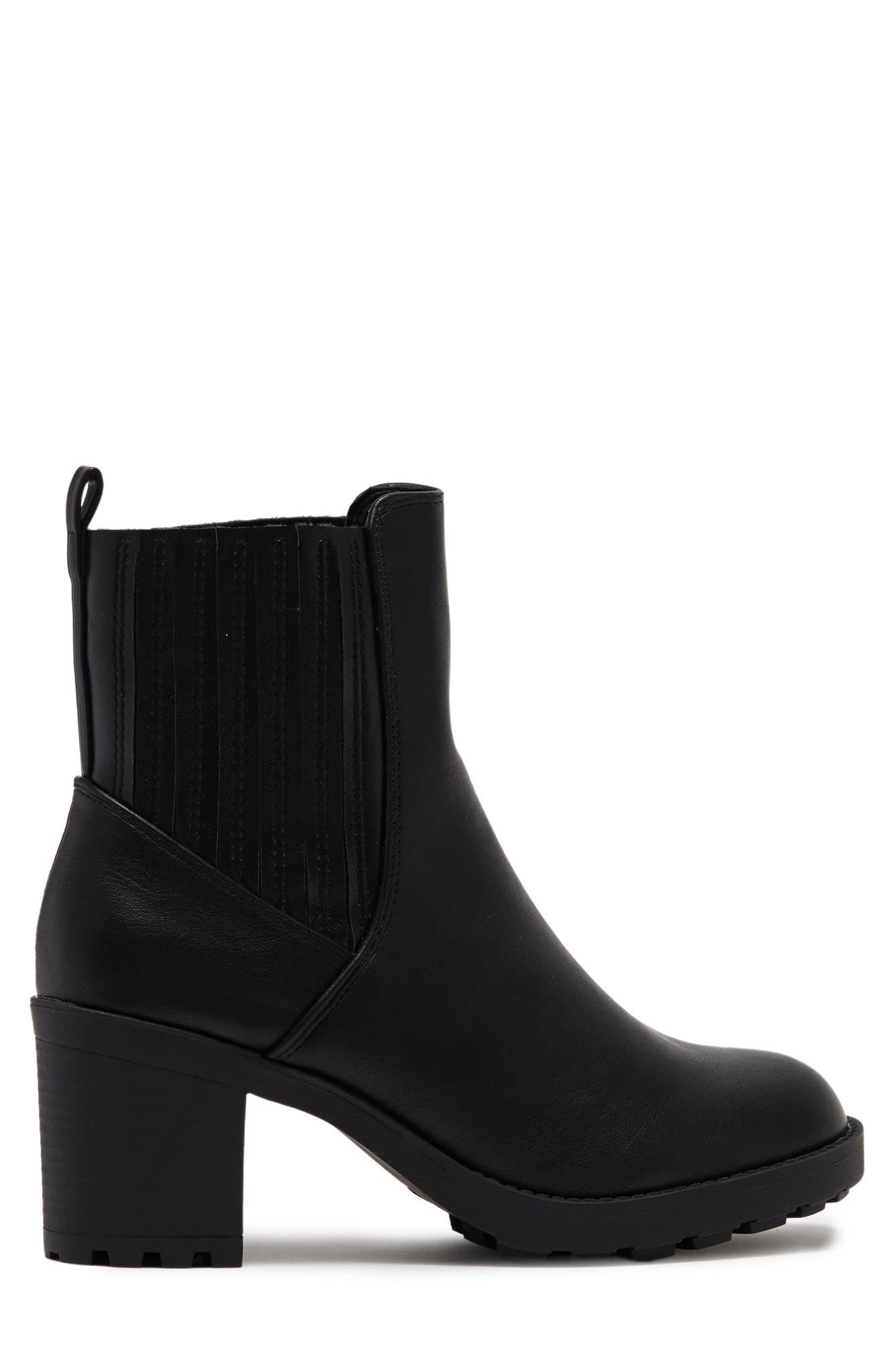 CHASE AND CHLOE Chase & Chloé Leo Lug Sole Bootie, Alternate, color, Black Pu
