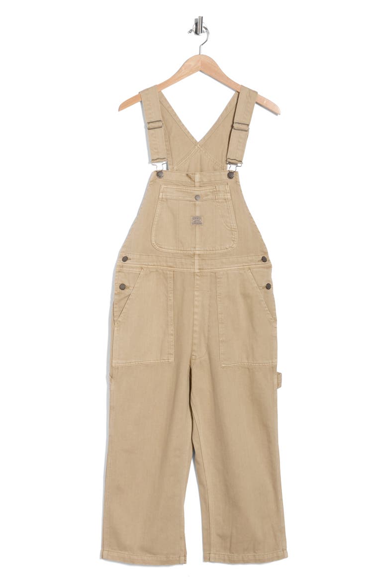 Relaxed Denim Overalls, Alternate, color, VINTAGE KHAKI