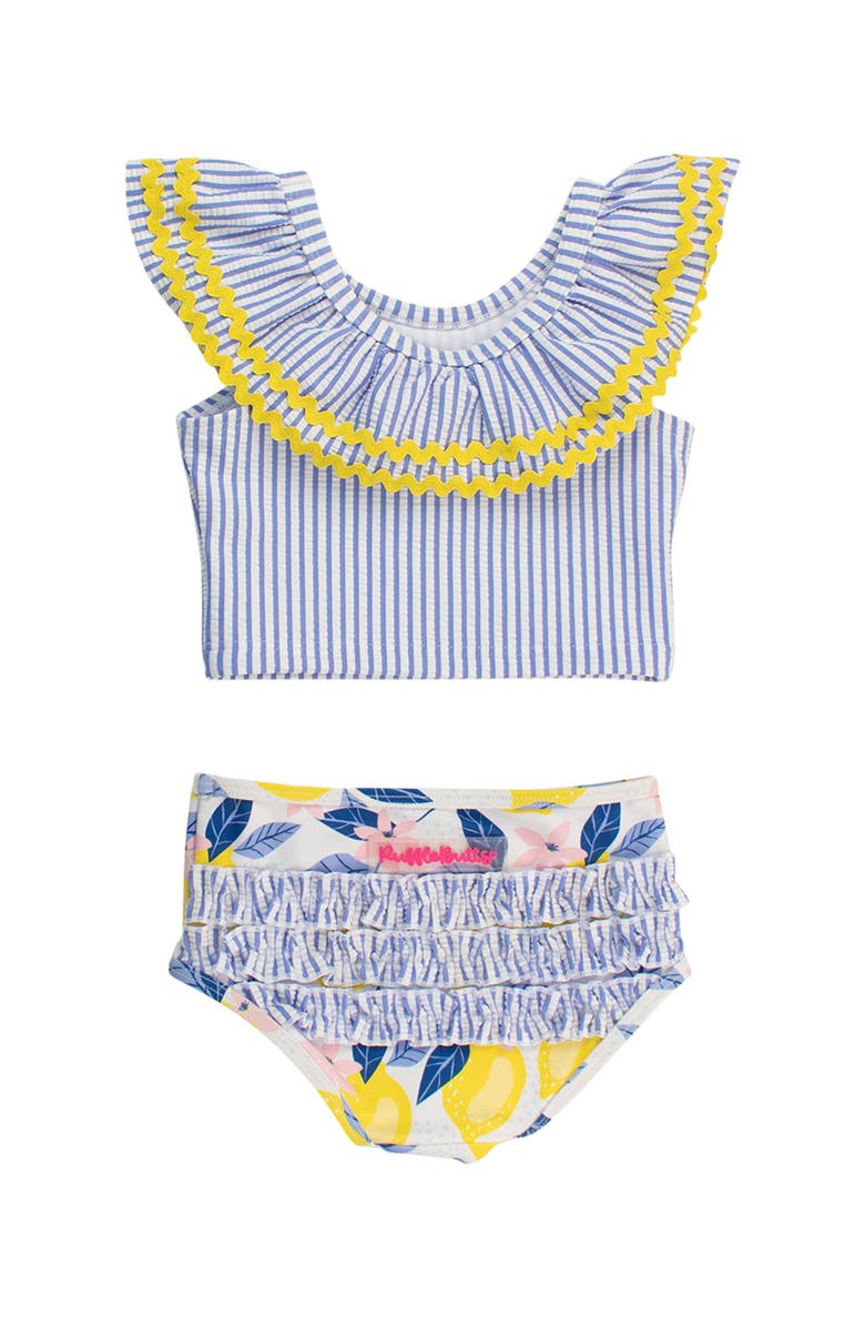 RuffleButts UPF50 Ric Rac Ruffle Tankini, Alternate, color, Lemon Capri