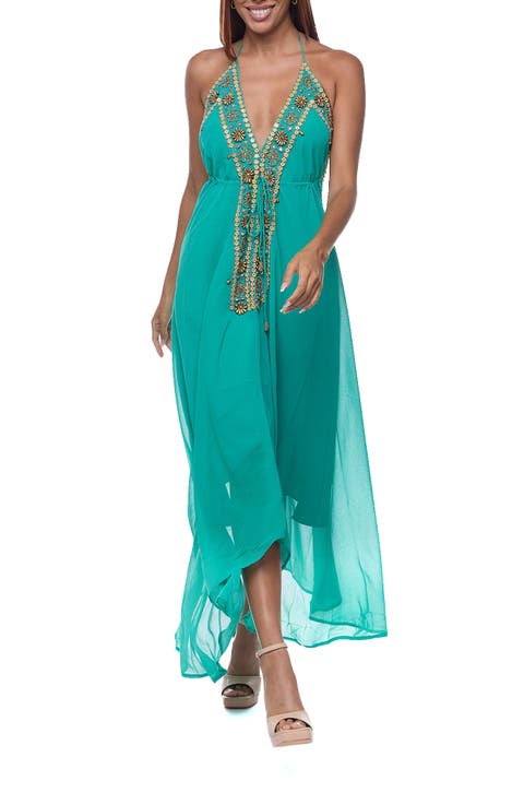 Embellished Halter Cover-Up Dress