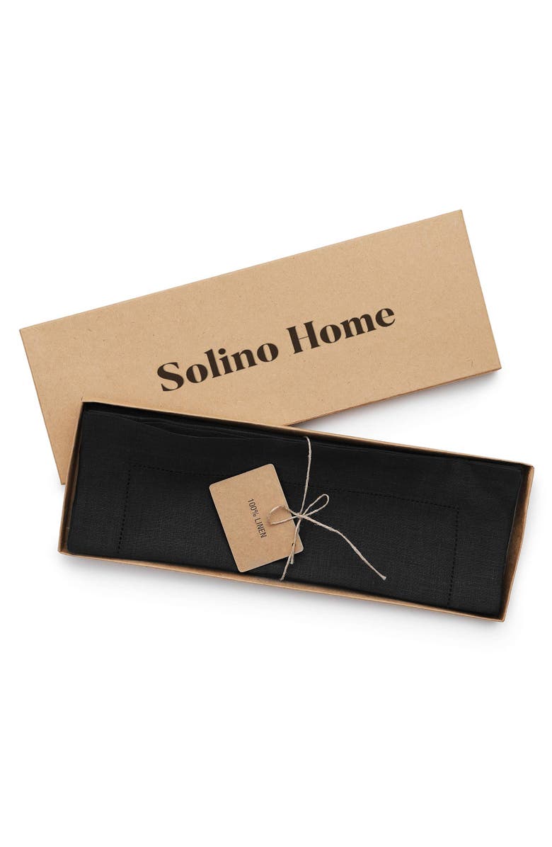 Solino Home Linen Placemats - Classic Hemstitch, Alternate, color, Black