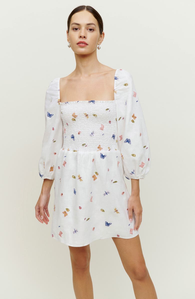 Reformation Greyson Long Sleeve Linen Minidress, Alternate, color, 