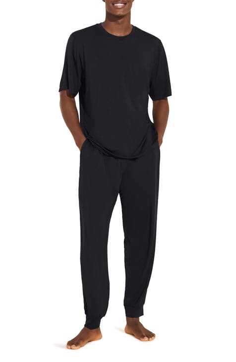 Mens black pajama set sale