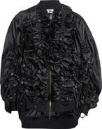 Noir Kei Ninomiya Drawcord Ruffle Twill Bomber Jacket