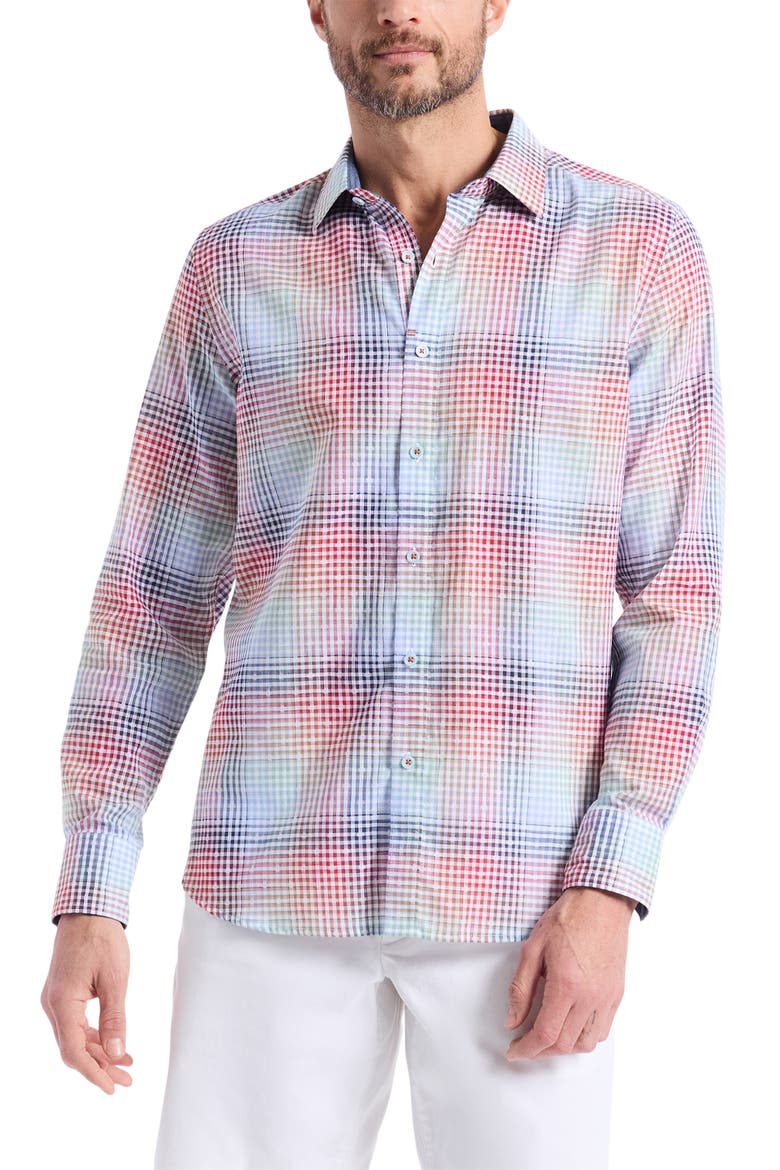 Ligett Cotton Button-Up Shirt, Main, color, MULTI