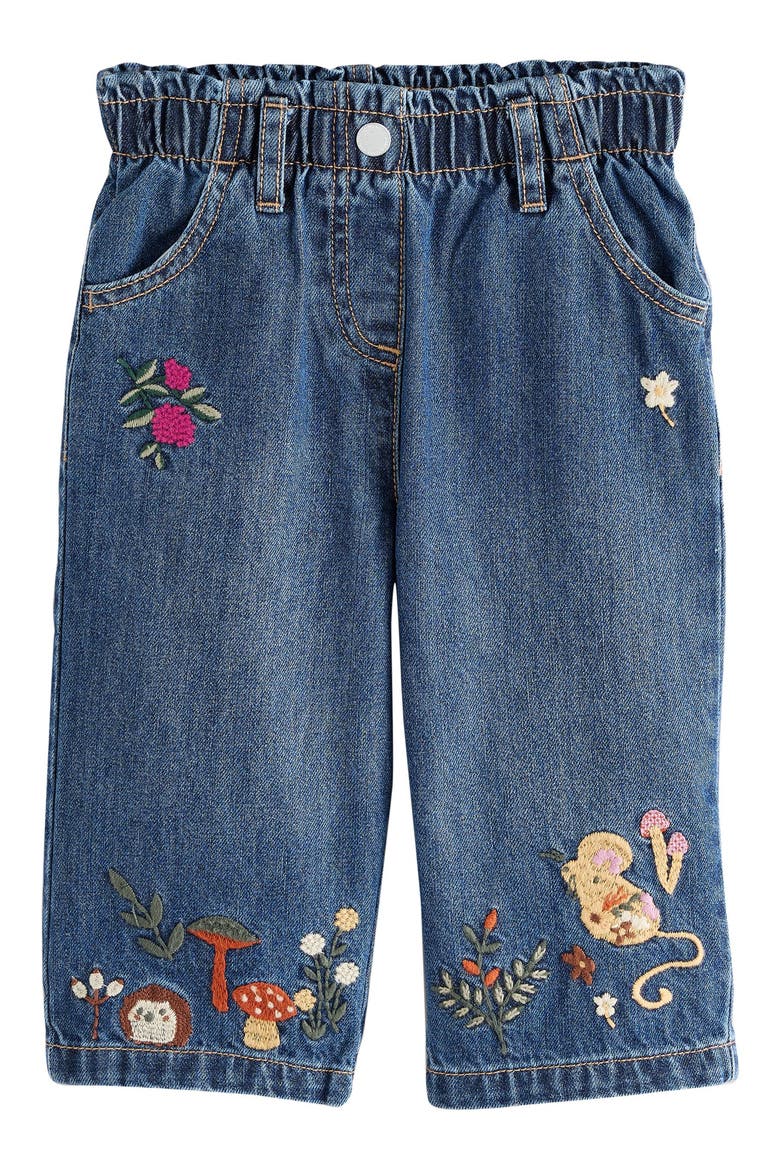 Kids' Floral Character Embroidered Jeans, Main, color, BLUE