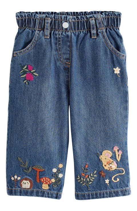 Kids' Floral Character Embroirdered Jeans (Toddler & Little Kid) Kids' Floral Character Embroidered Jeans