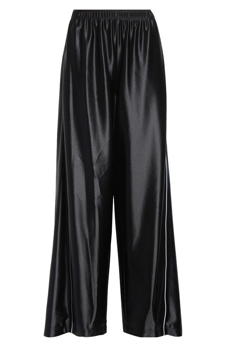 Alexander Wang Reflective Piping Stretch Faille Track Pants, Alternate, color, Black