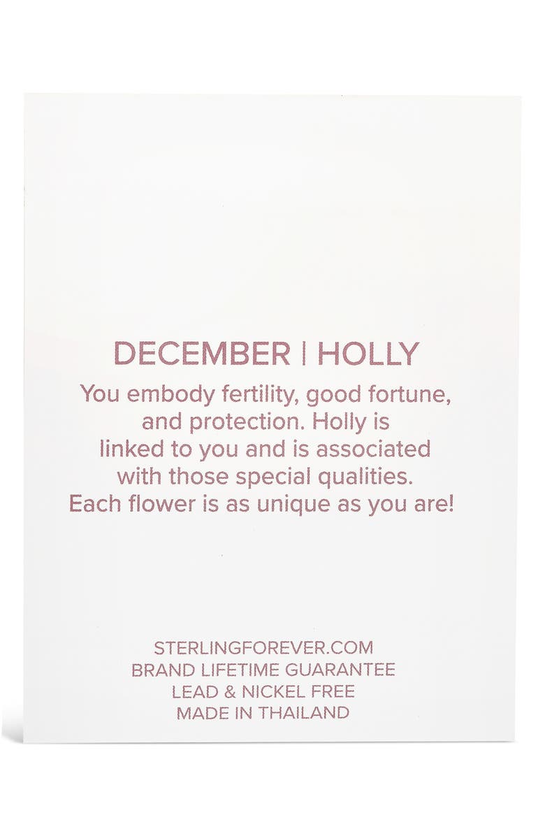 Sterling Forever Birth Flower Pendant Necklace, Alternate, color, Silver/ December