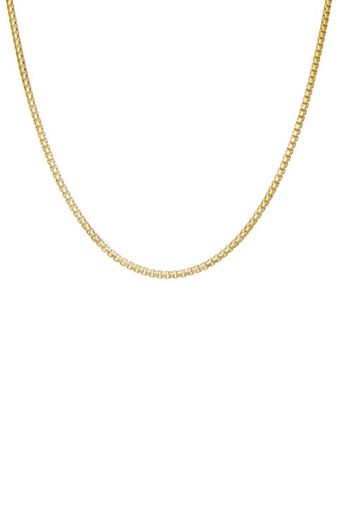 Men's 14K Gold Over Silver Box Chain Necklace