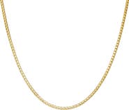 FZN Men's 14K Gold Over Silver Box Chain Necklace