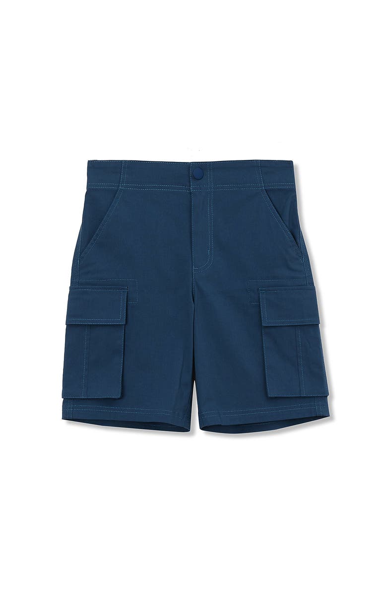 Lands' End Boys Stretch Canvas Utility Cargo Shorts, Main, color, Dark Blue