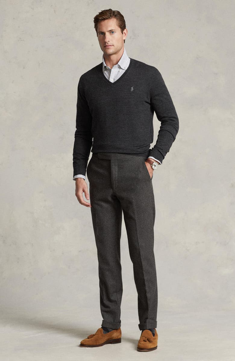 Polo Ralph Lauren V-Neck Merino Wool Sweater, Alternate, color, 