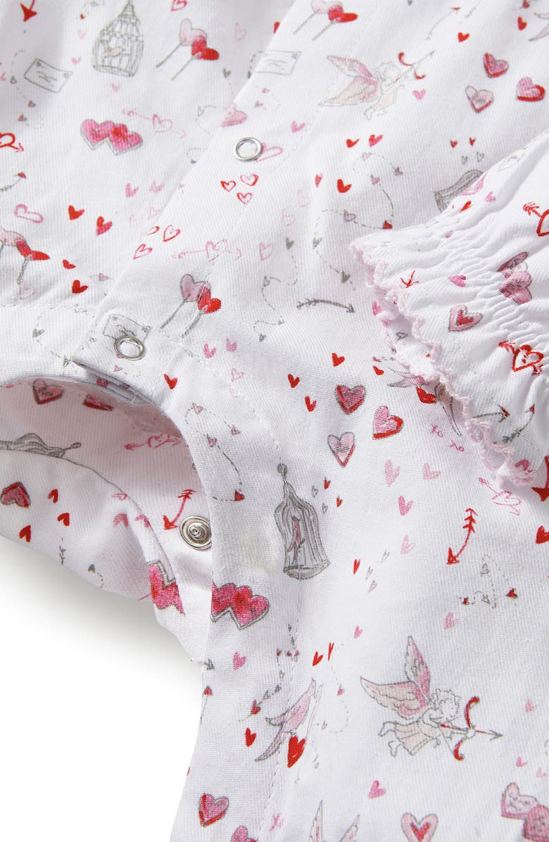 Petite Plume Madeline Twill Romper, Alternate, color, White