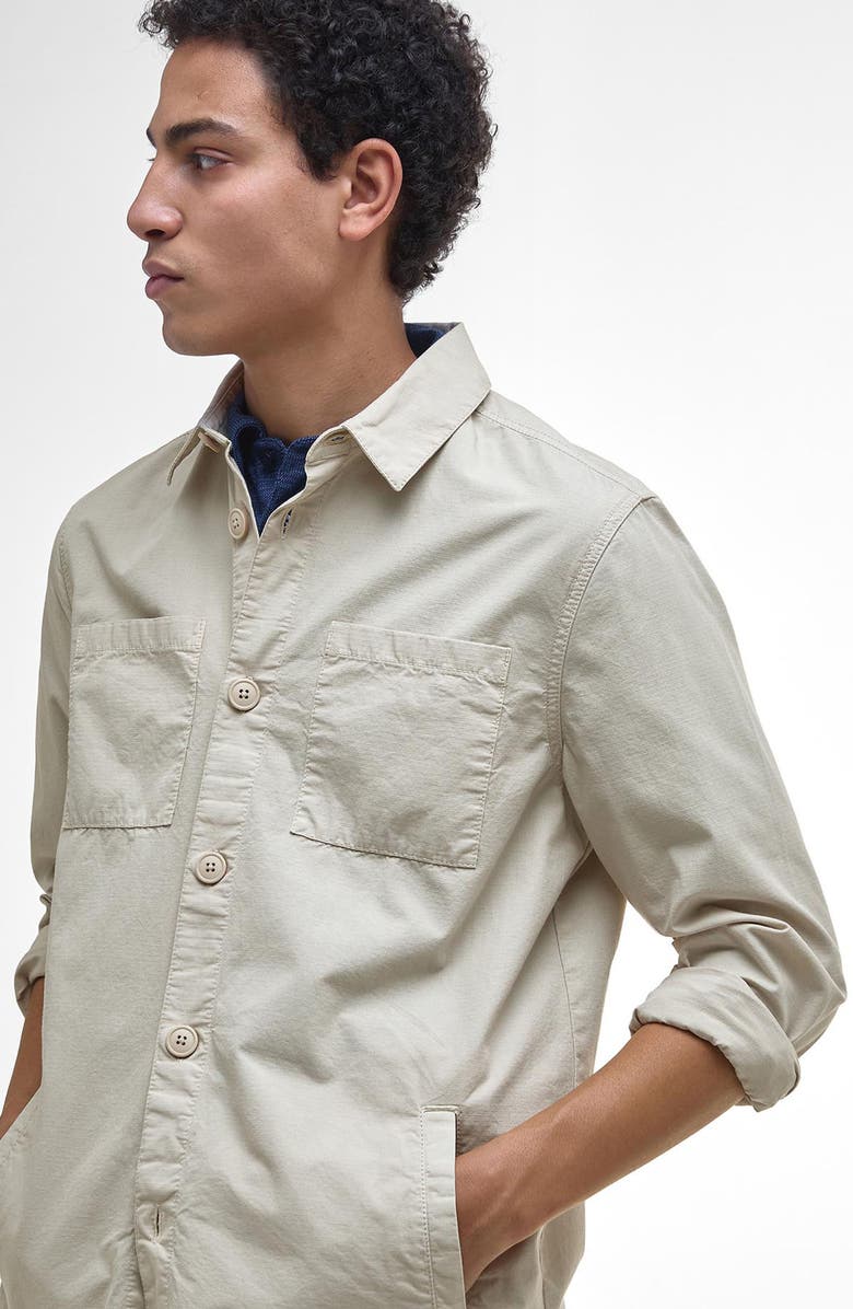 Barbour Rickfell Cotton Ripstop Button-Up Overshirt, Alternate, color, Mist