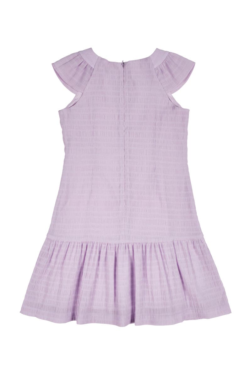 Florence Eiseman Crinkle Lawn Dress With Shirred Hem Ruffle, Alternate, color, Light Purple