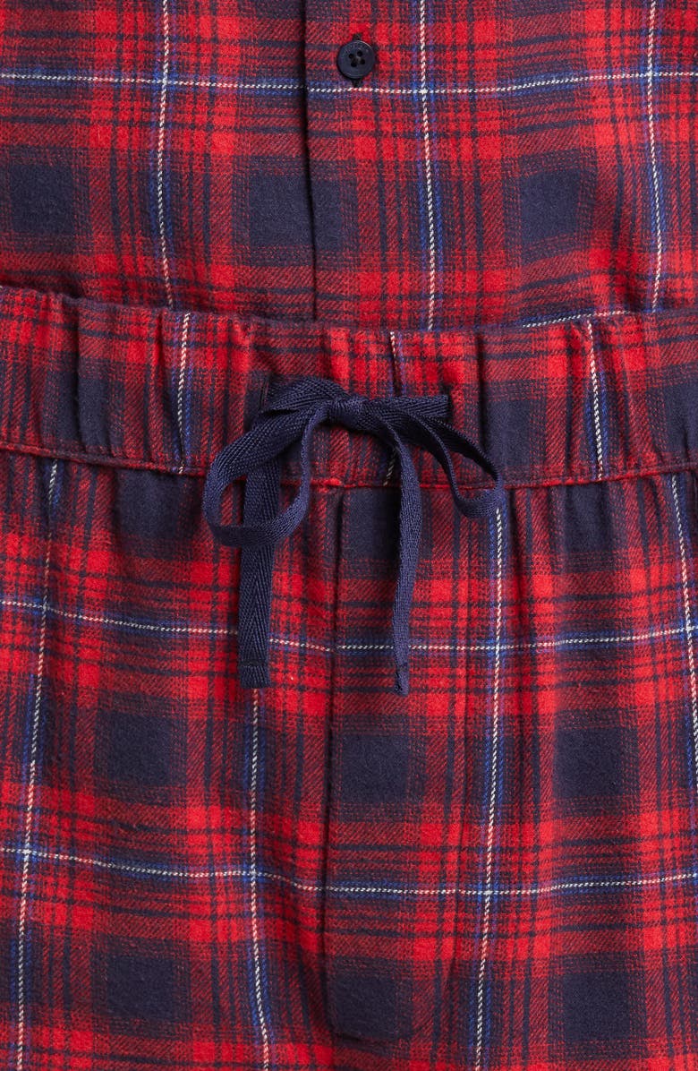 Nordstrom Plaid Flannel Pajamas, Alternate, color, Navy- Red Lino Plaid