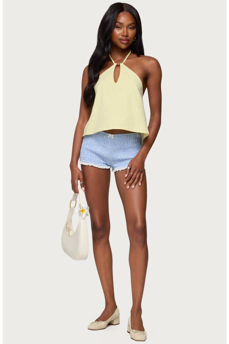 Oliviana Cotton Halter Top, Alternate, color, YELLOW