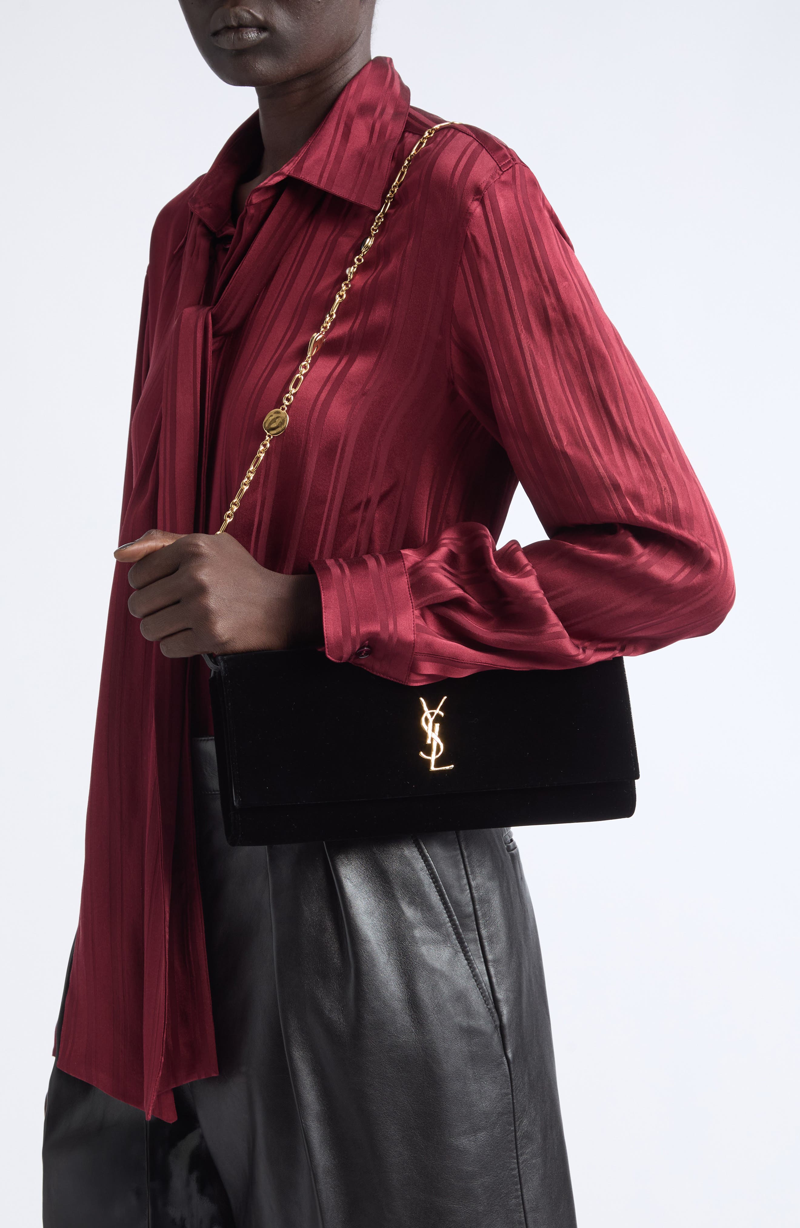 Kate Clutch on Chain, Alternate, color, BLACK