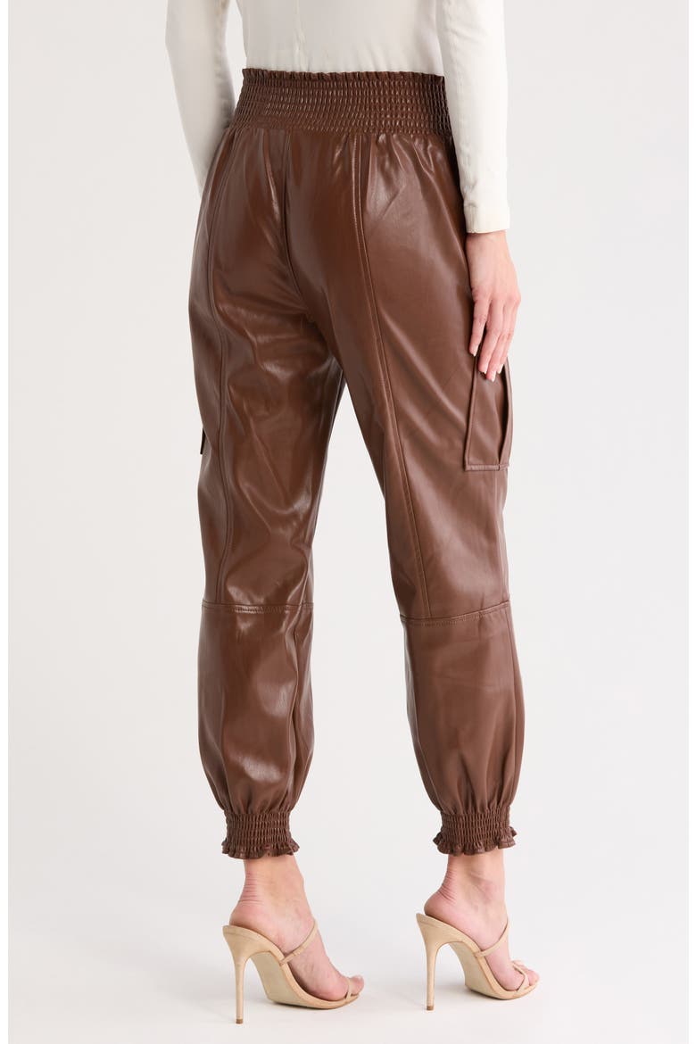 Jenning Lite Faux Leather Cargo Pants, Alternate, color, ESPRESSO