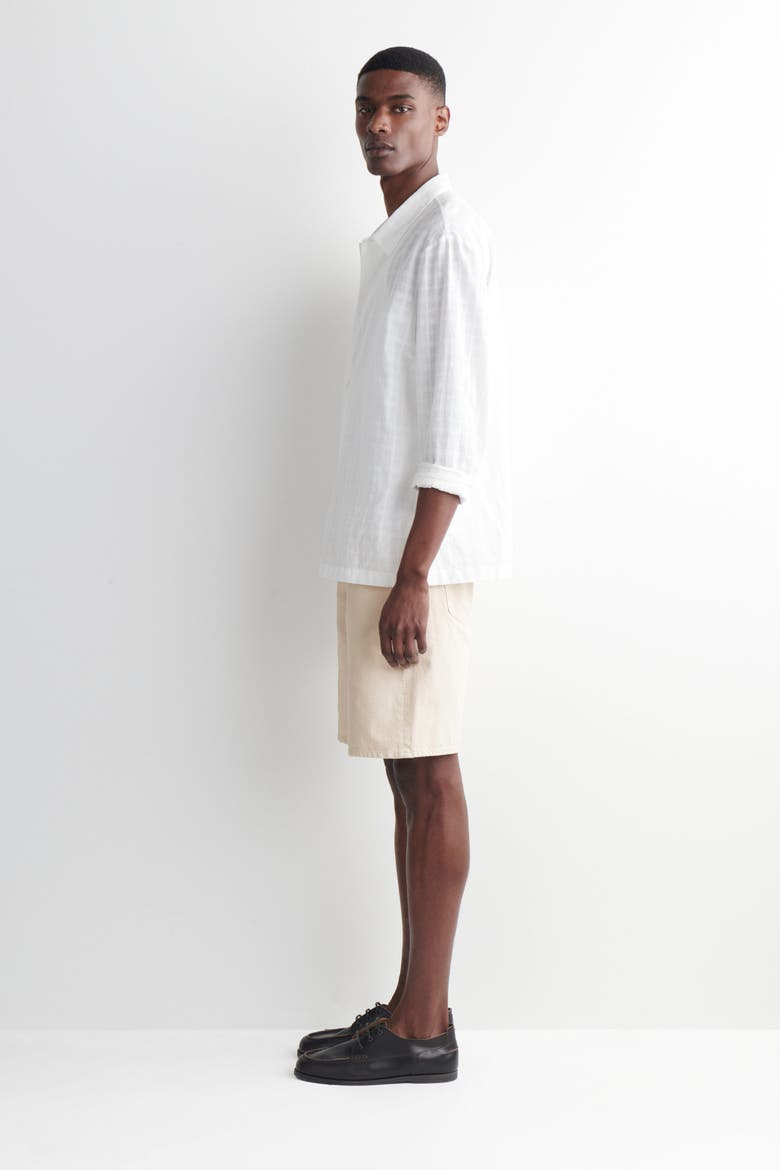 Knee-length Denim Shorts, Alternate, color, CHALK