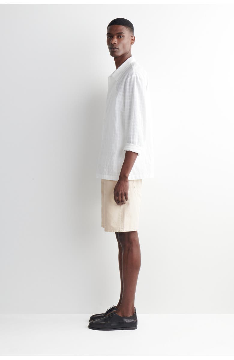 COS Knee-length Denim Shorts, Alternate, color, Chalk