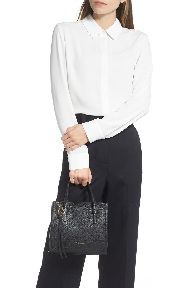 FERRAGAMO Mini Amy Leather Tote, Alternate, color,