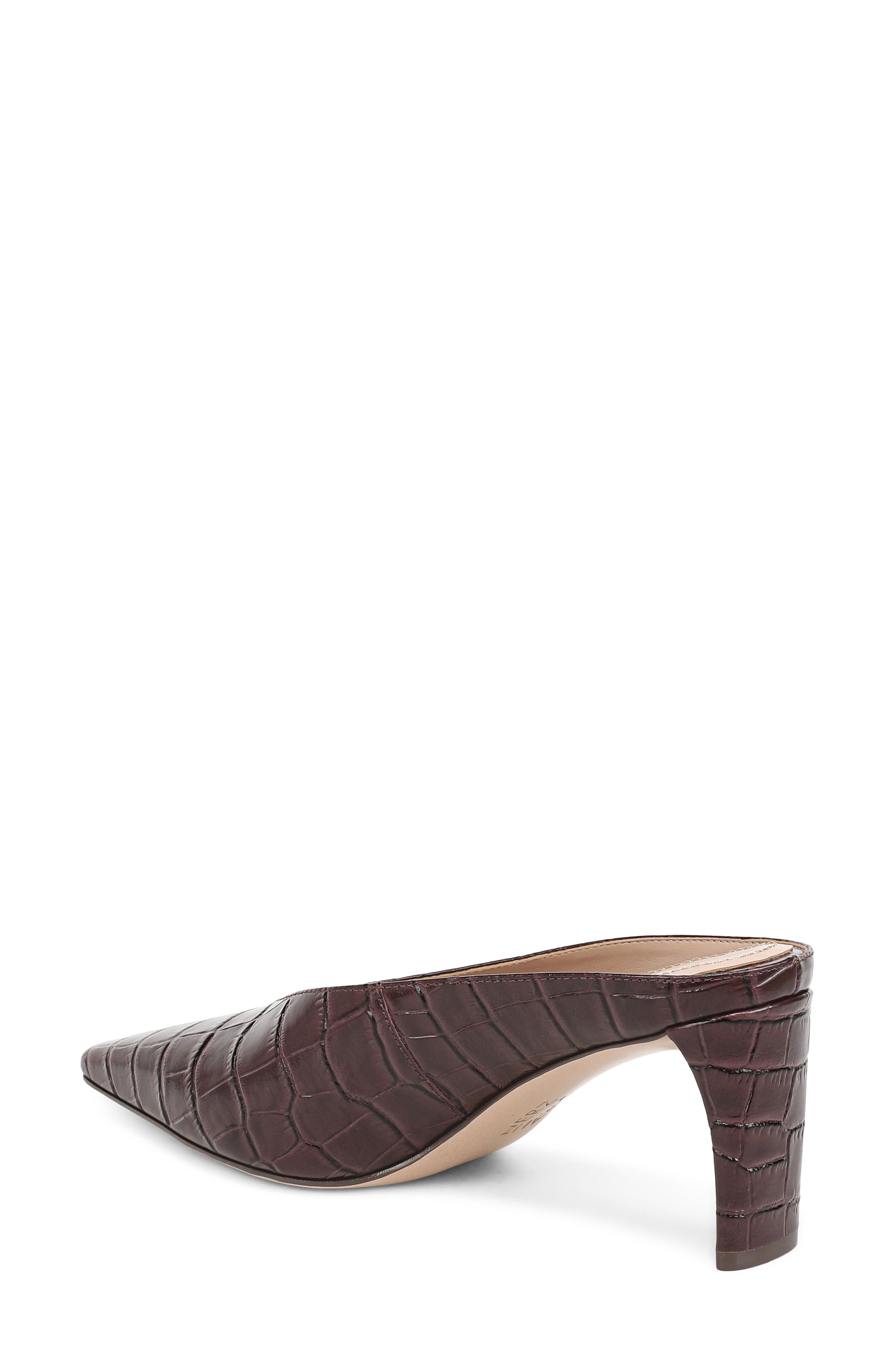 Emerson Croc Embossed Leather Pointed Toe Mule, Alternate, color, SMOKEY SANGRIA