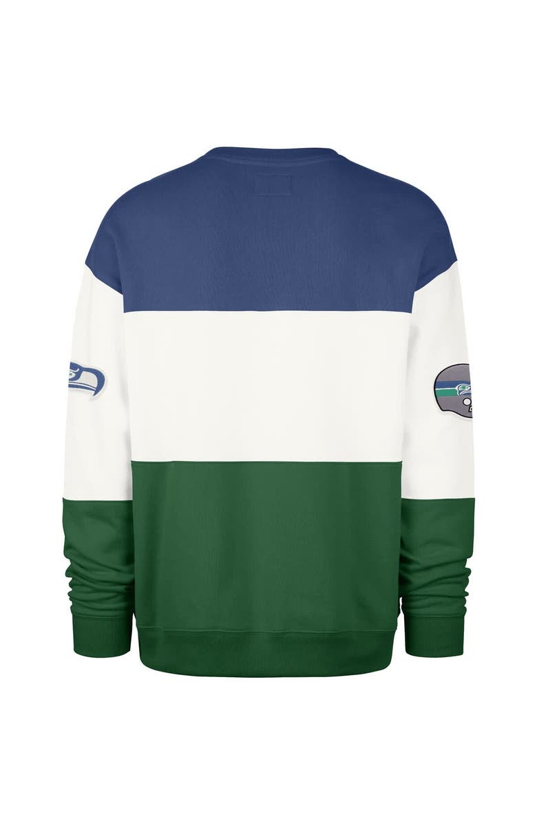 '47 Men's '47 Royal/Green Seattle Seahawks Throwback Breeze Maximalist Sweatshirt, Alternate, color, Royal