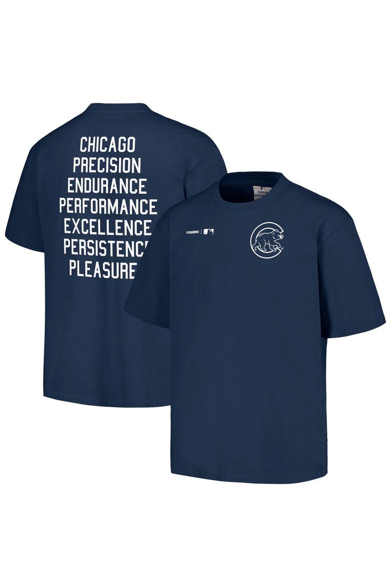 Men's PLEASURES  Navy Chicago Cubs Precision T-Shirt, Main, color, Navy