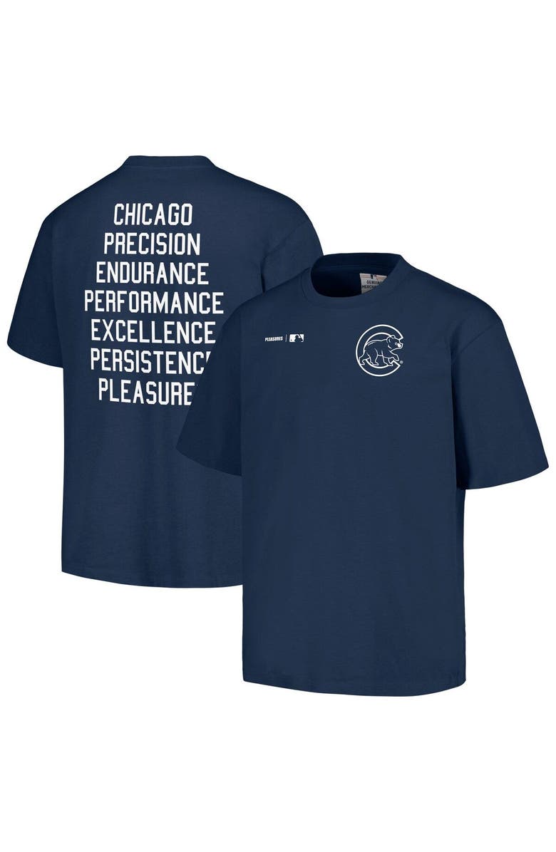 PLEASURES Men's PLEASURES Navy Chicago Cubs Precision T-Shirt, Main, color, Navy