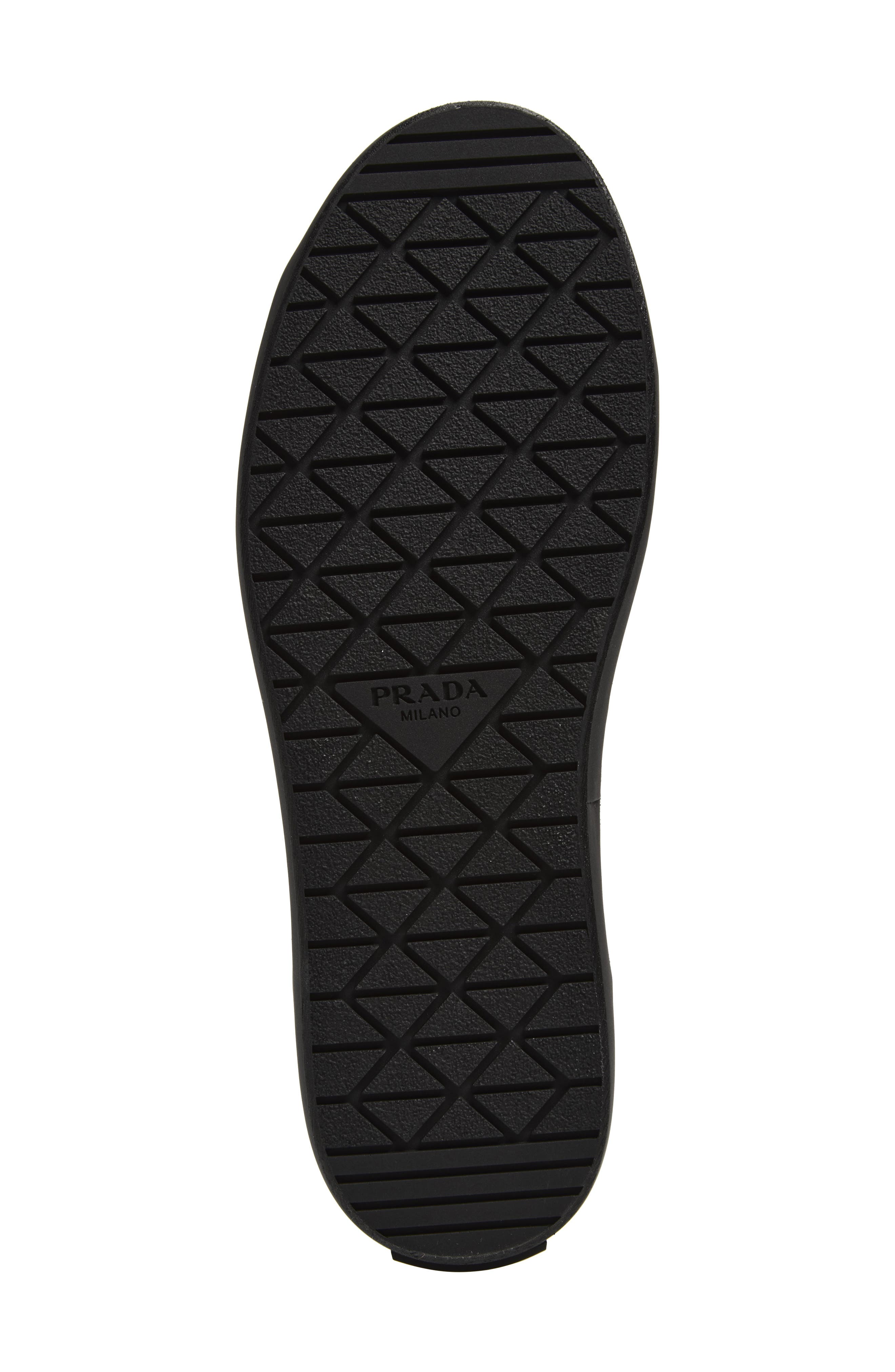 Prada Smooth Sneaker, Alternate, color, Nero