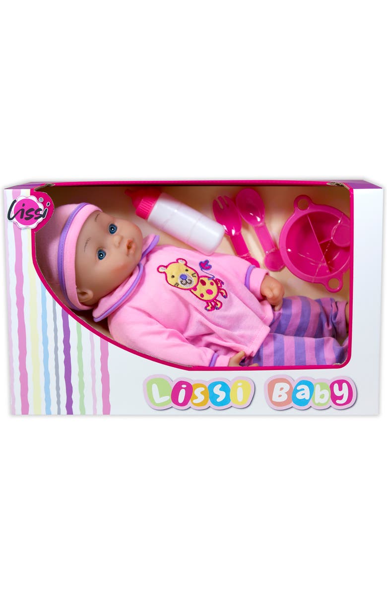 Lissi 16 Inch Baby Doll, Pink Purple Lion Animal Outfit, Cap, 4 Piece Accessories, Alternate, color, Multicolored