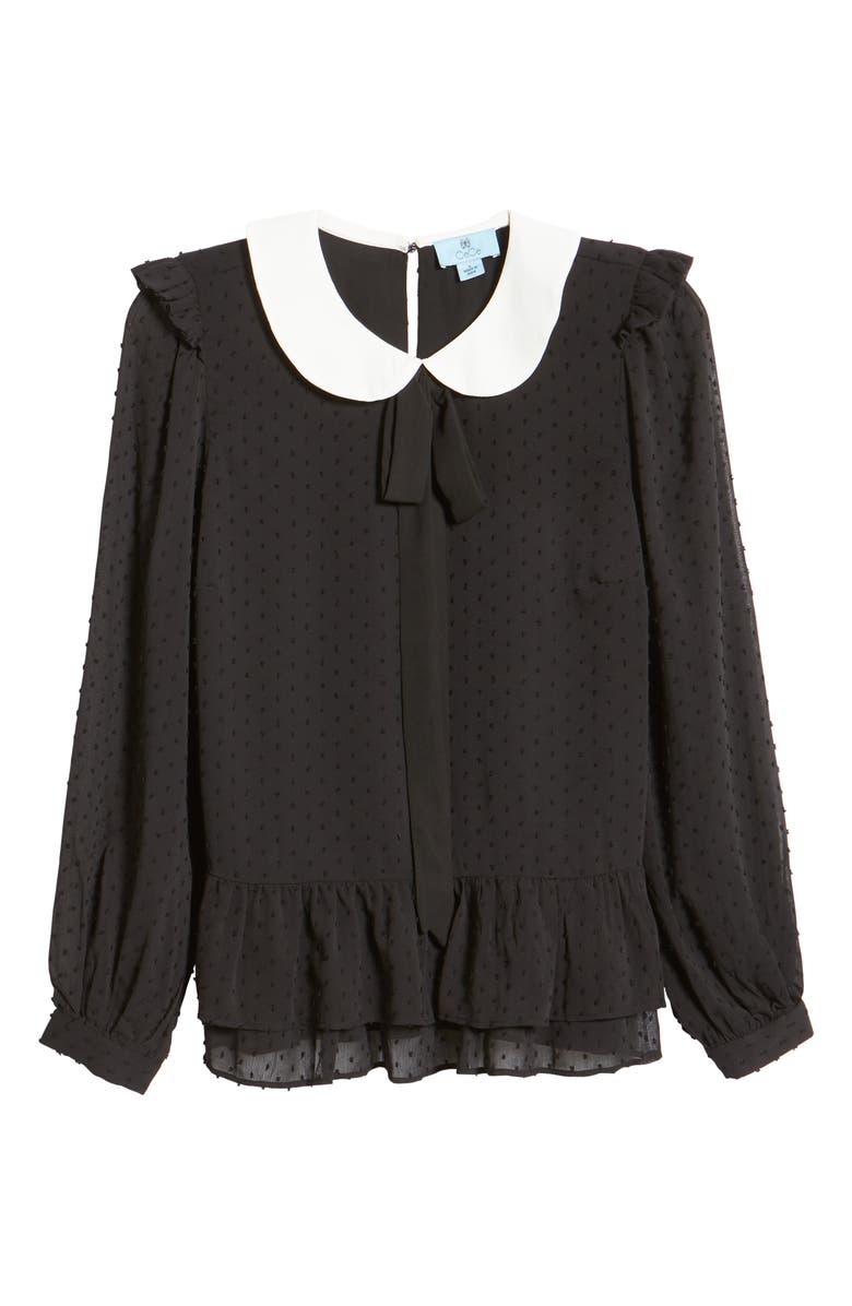 CeCe Clip Dot Tiered Ruffle Blouse, Alternate, color, 
