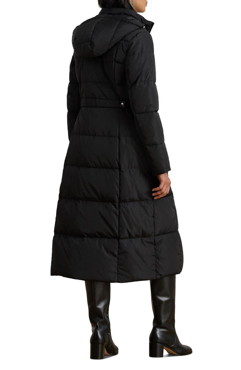 Lauren Ralph Lauren Hooded Longline Puffer, Alternate, color, Black