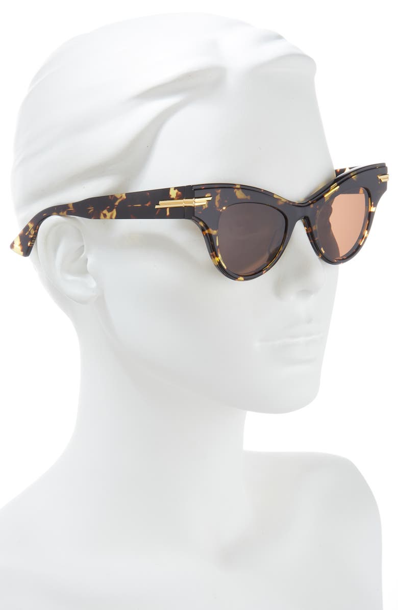 Balenciaga 47mm Cat Eye Sunglasses, Alternate, color, Havana Havana Brown