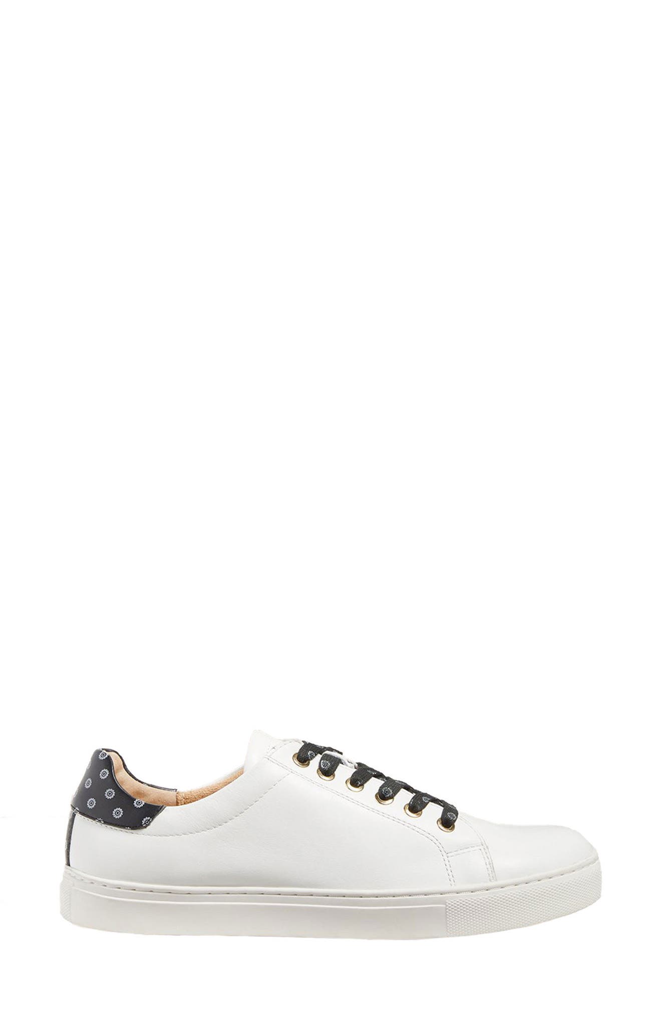 Rory Low Top Sneaker, Alternate, color, WHITE/ BLACK LEATHER