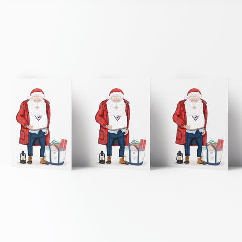 Holiday Winter Greeting Cards "Preppy Santa"