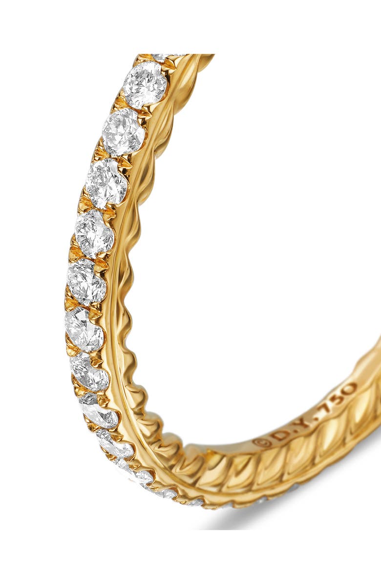 David Yurman DY Eden Band Ring in 18K Yellow Gold with Pavé Diamonds, Alternate, color, Gold