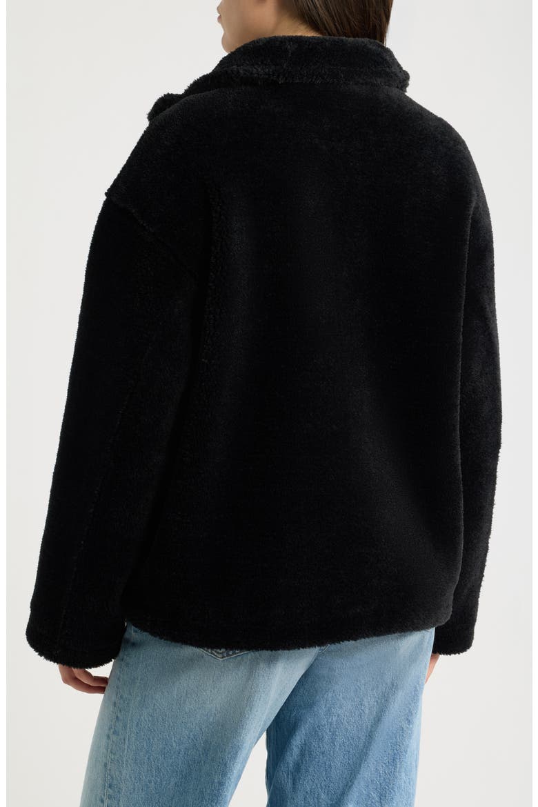 Faux Fur Shearling Jacket, Alternate, color, BLACK