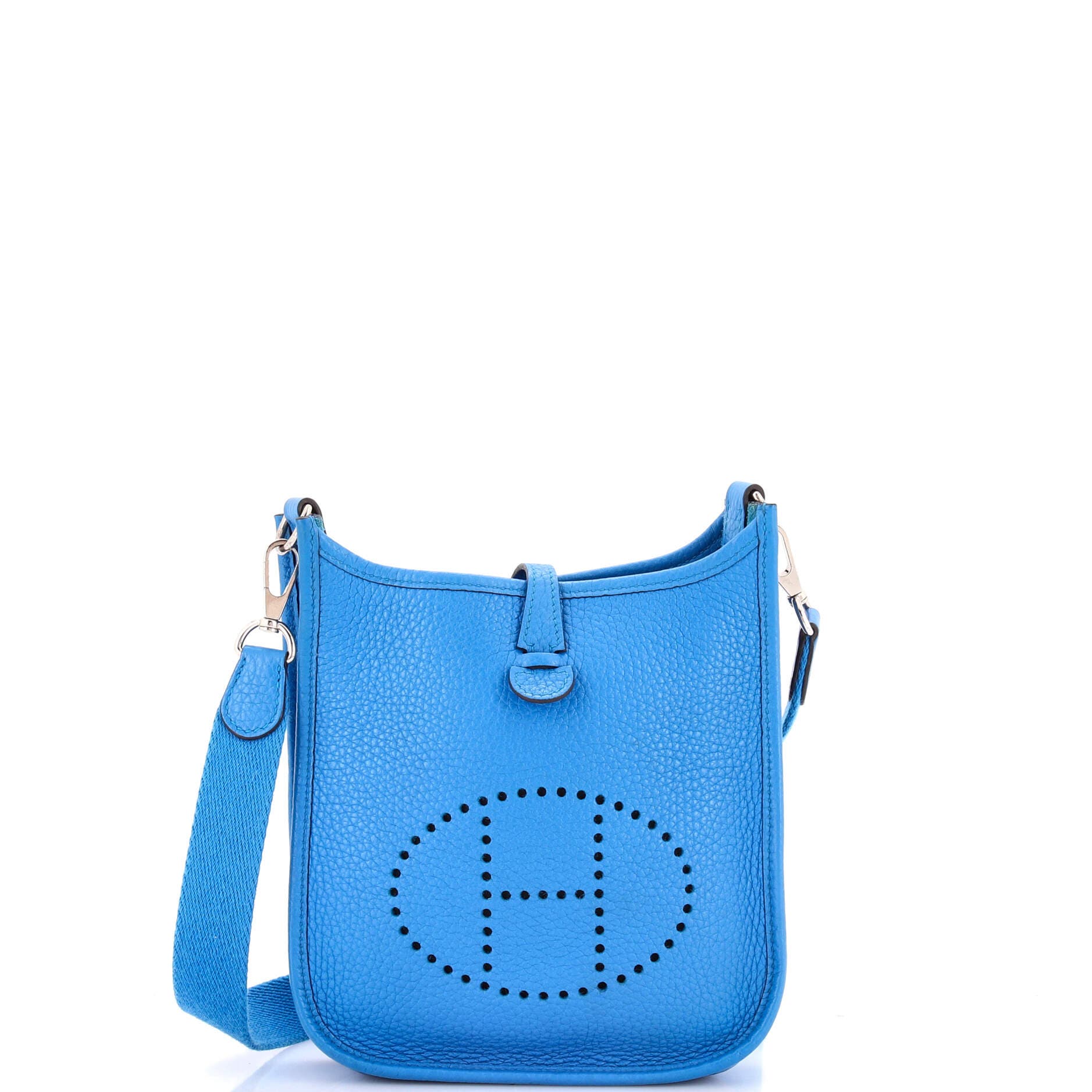 Pre-Owned Hermes Evelyne Bag Gen III Clemence TPM, Main, color, Bleu Zanzibar