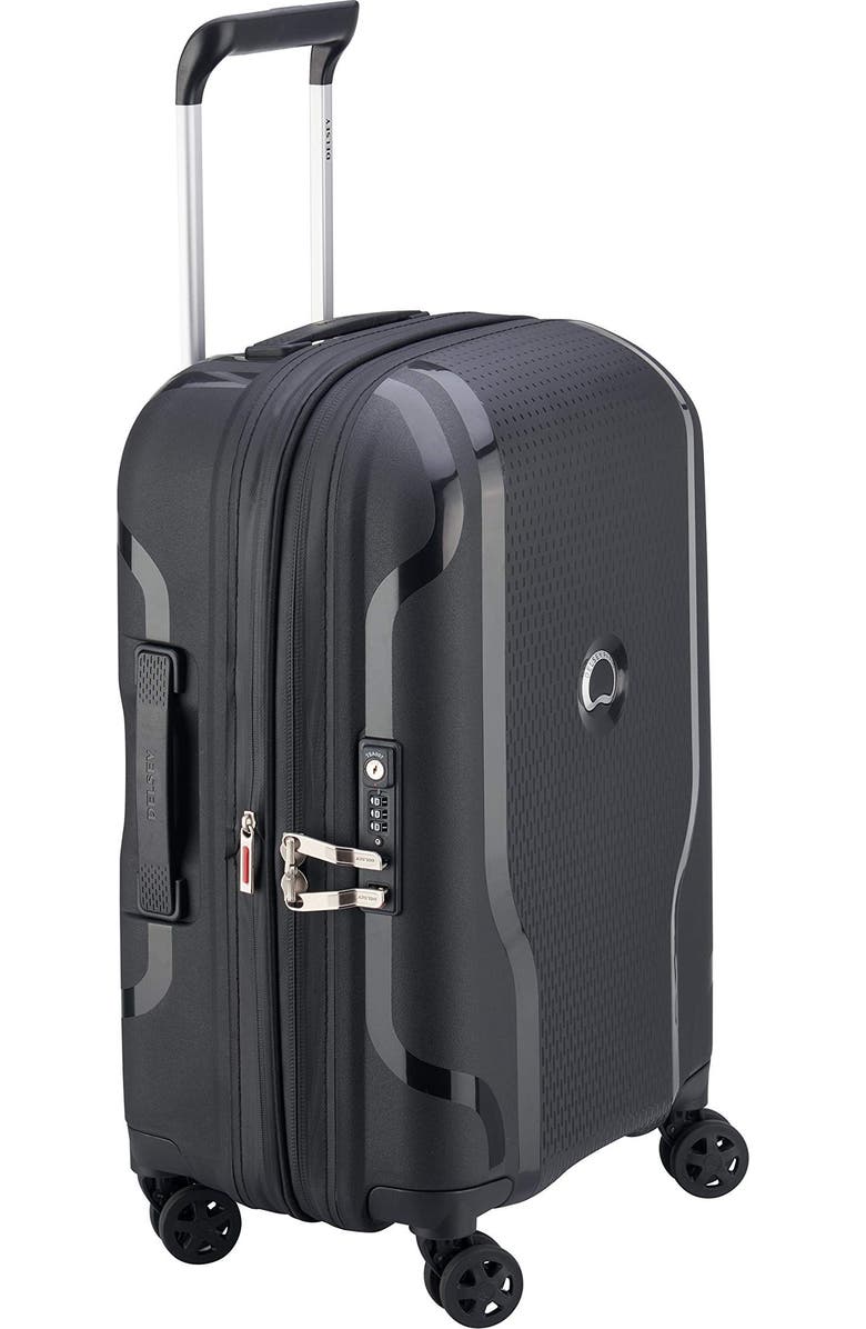 Delsey Paris Clavel Hardside Carry-On Expandable Luggage with Spinner Wheels, Alternate, color, Black