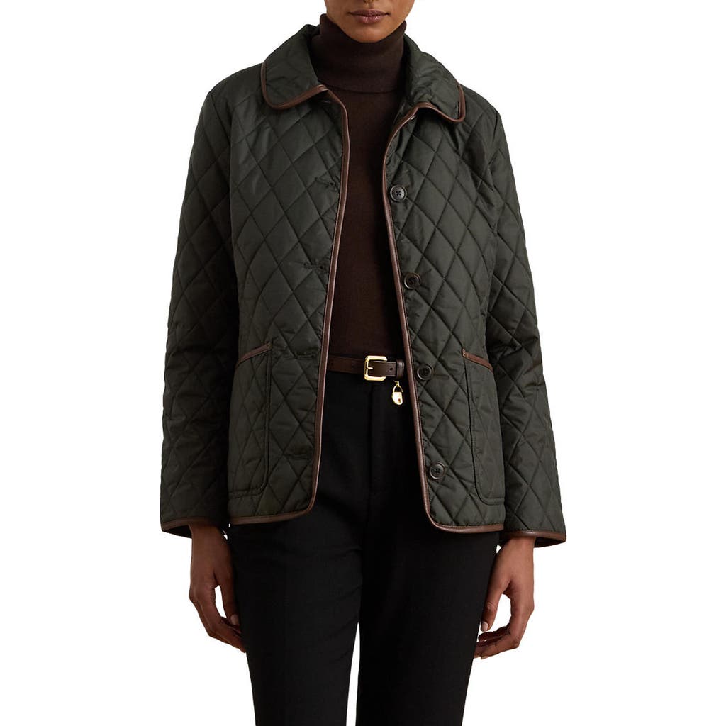 Ralph Lauren Lauren Quilted Jacket In Gray